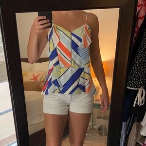 Colorful silk tank top